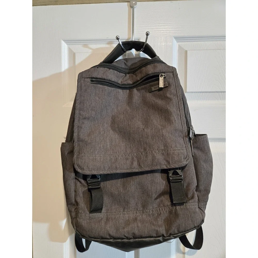 Samsonite Charcoal Gray Heathered Fabric Backpack Laptop Bag Travel School Work